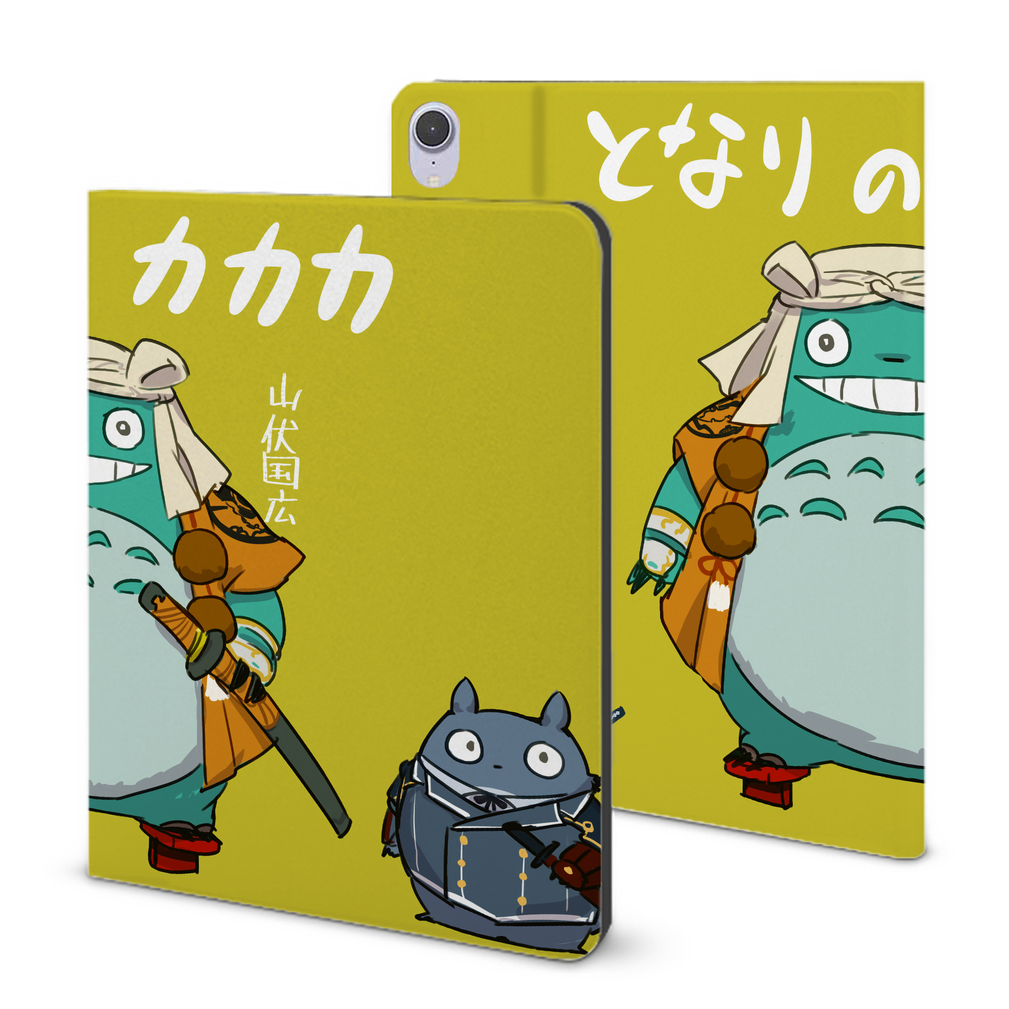 （画像用） となりのトトロ 草壁メイ 草壁サツキ My Neighbor Totoro Satsuki Kusakabe Mei Kusakabe IPad ケース ブック型 PUレザー TPU 耐衝撃 軽量 薄型 ペン収納なし 全面保護 IPad 各モデル対応